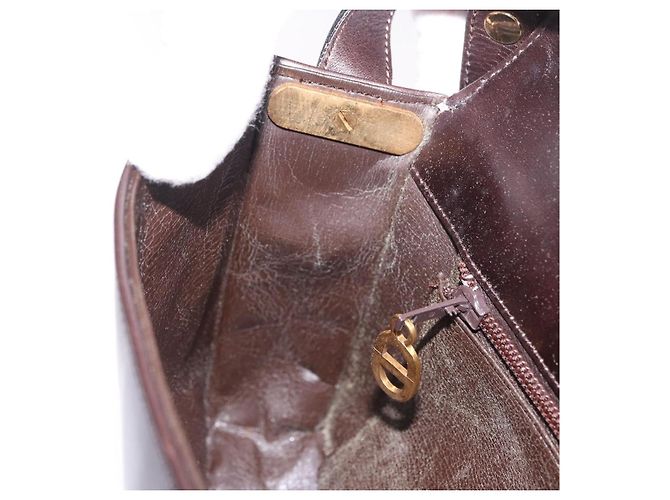 Borsa a tracolla Christian Dior in pelle marrone oro Auth 183849 D'oro - vista 20