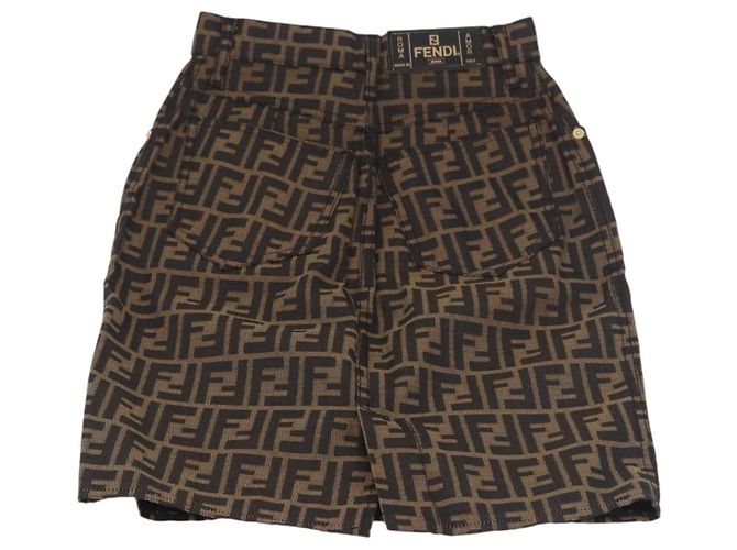 FENDI Zucca Canvas Rock Schwarz Braun Authentisch 178913A - Ansicht 2