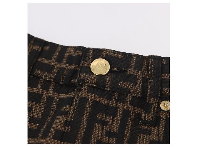 FENDI Zucca Canvas Rock Schwarz Braun Authentisch 178913A - Ansicht 3