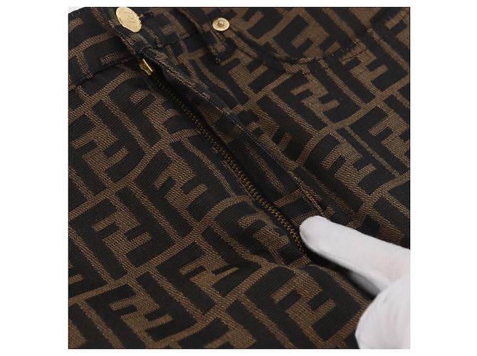 FENDI Zucca Canvas Rock Schwarz Braun Authentisch 178913A - Ansicht 4