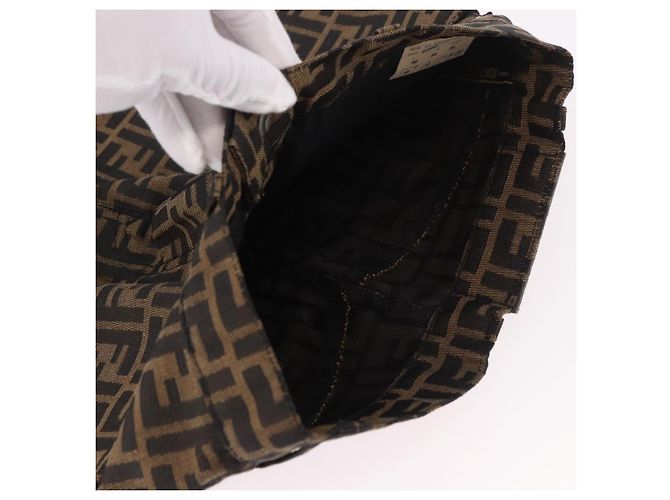 FENDI Zucca Canvas Rock Schwarz Braun Authentisch 178913A - Ansicht 6