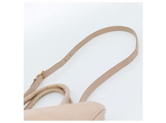 Saffiano Borsa PRADA in pelle Safiano 2 modi Beige Oro Auth 183886A D'oro - vista 13