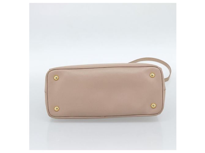 Saffiano Borsa PRADA in pelle Safiano 2 modi Beige Oro Auth 183886A D'oro - vista 14