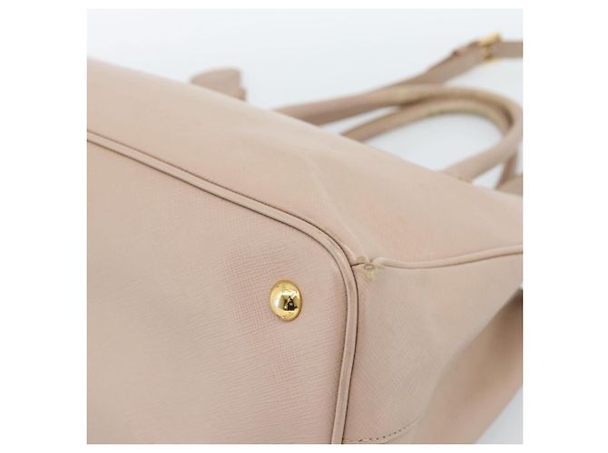Saffiano Borsa PRADA in pelle Safiano 2 modi Beige Oro Auth 183886A D'oro - vista 15