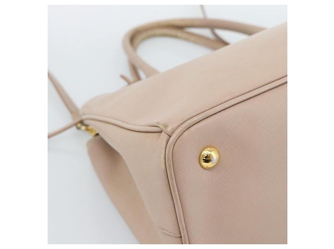 Saffiano Borsa PRADA in pelle Safiano 2 modi Beige Oro Auth 183886A D'oro - vista 16