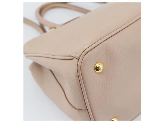 Saffiano Borsa PRADA in pelle Safiano 2 modi Beige Oro Auth 183886A D'oro - vista 18