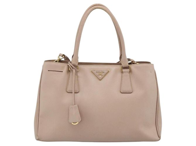 Saffiano Borsa PRADA in pelle Safiano 2 modi Beige Oro Auth 183886A D'oro - vista 2