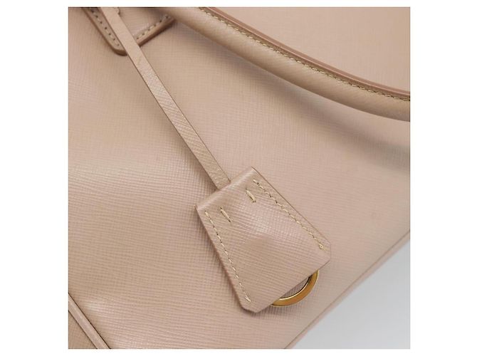 Saffiano Borsa PRADA in pelle Safiano 2 modi Beige Oro Auth 183886A D'oro - vista 20