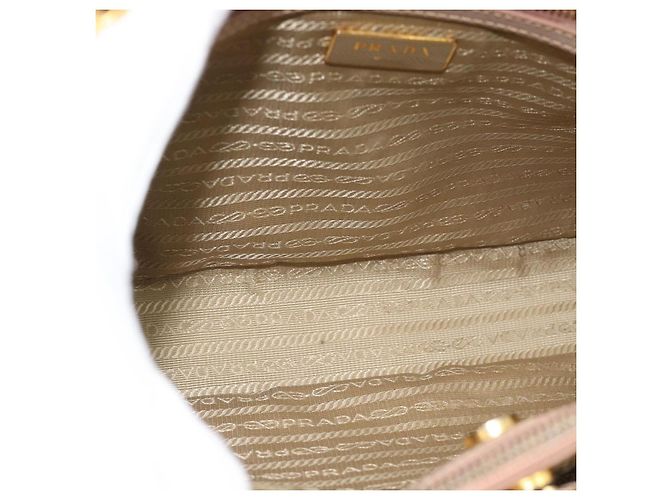 Saffiano Borsa PRADA in pelle Safiano 2 modi Beige Oro Auth 183886A D'oro - vista 22