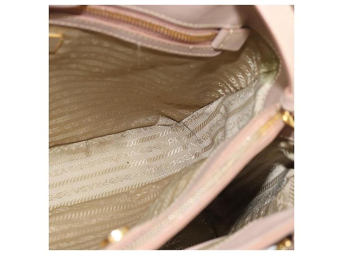 Saffiano Borsa PRADA in pelle Safiano 2 modi Beige Oro Auth 183886A D'oro - vista 23