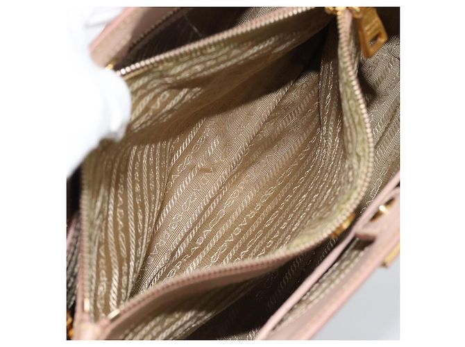 Saffiano Borsa PRADA in pelle Safiano 2 modi Beige Oro Auth 183886A D'oro - vista 28