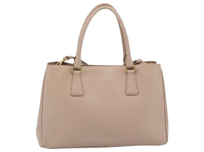 Saffiano Borsa PRADA in pelle Safiano 2 modi Beige Oro Auth 183886A D'oro - vista 3