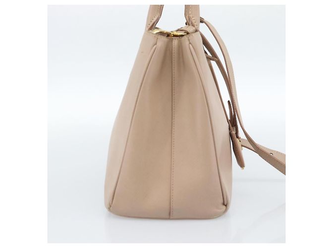 Saffiano Borsa PRADA in pelle Safiano 2 modi Beige Oro Auth 183886A D'oro - vista 5
