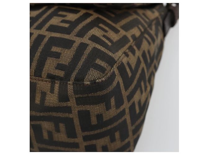 FENDI Zucca Canvas Mamma Baguette Shoulder Bag Marrone Nero Autentica 180861A - vista 10