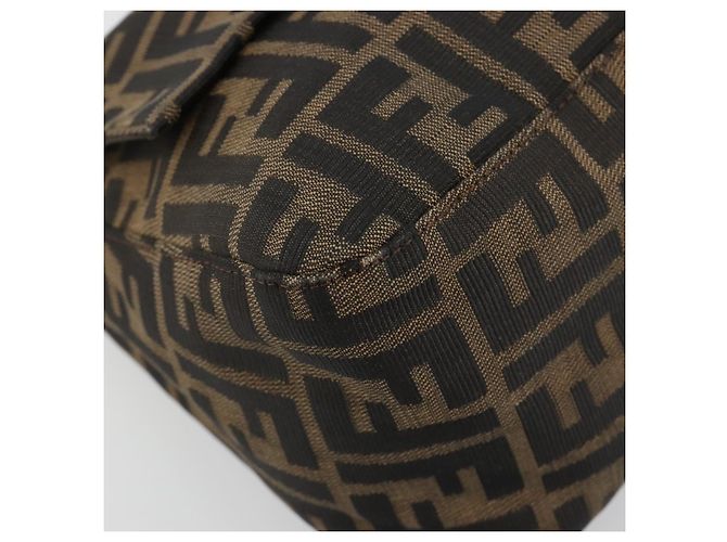 FENDI Zucca Canvas Mamma Baguette Shoulder Bag Marrone Nero Autentica 180861A - vista 11