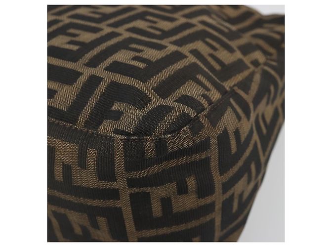FENDI Zucca Canvas Mamma Baguette Shoulder Bag Marrone Nero Autentica 180861A - vista 12