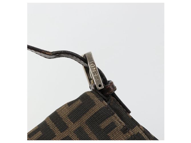 FENDI Zucca Canvas Mamma Baguette Shoulder Bag Marrone Nero Autentica 180861A - vista 14