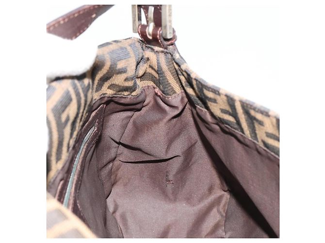 FENDI Zucca Canvas Mamma Baguette Shoulder Bag Marrone Nero Autentica 180861A - vista 20