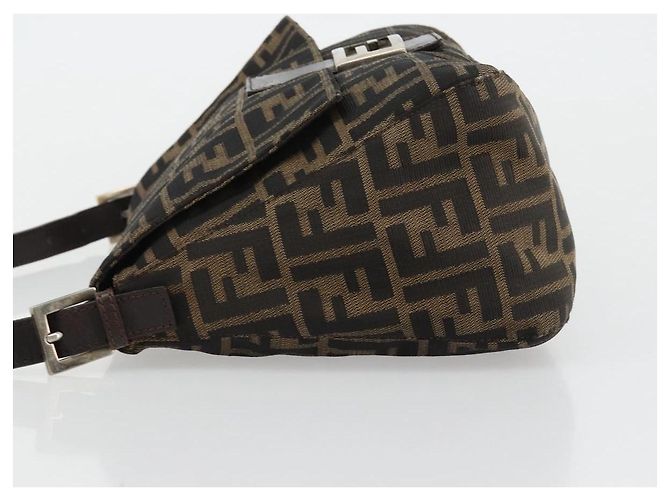 FENDI Zucca Canvas Mamma Baguette Shoulder Bag Marrone Nero Autentica 180861A - vista 5