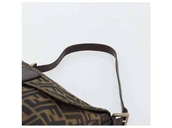 FENDI Zucca Canvas Mamma Baguette Shoulder Bag Marrone Nero Autentica 180861A - vista 8