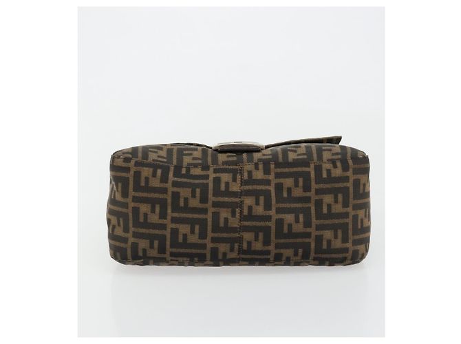 FENDI Zucca Canvas Mamma Baguette Shoulder Bag Marrone Nero Autentica 180861A - vista 9
