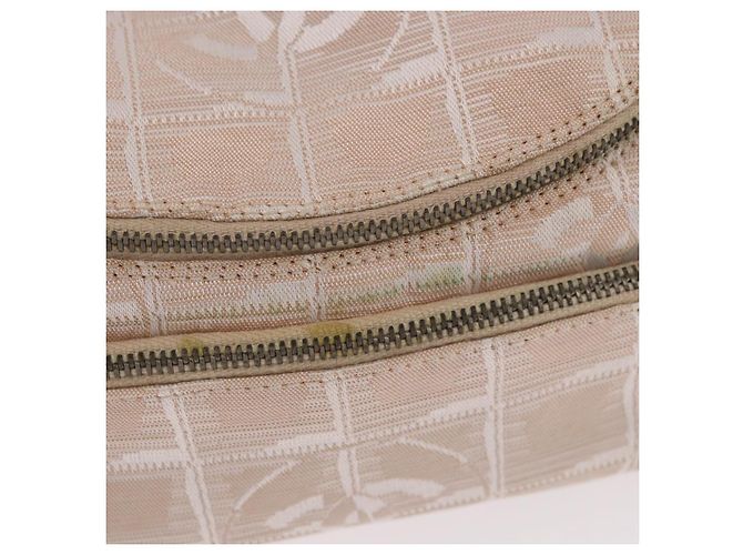 CHANEL Neue Travel Line Handtasche Canvas Beige Silver CC Authentisch 183877 - Ansicht 15