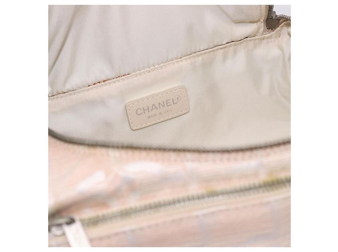 CHANEL Neue Travel Line Handtasche Canvas Beige Silver CC Authentisch 183877 - Ansicht 17
