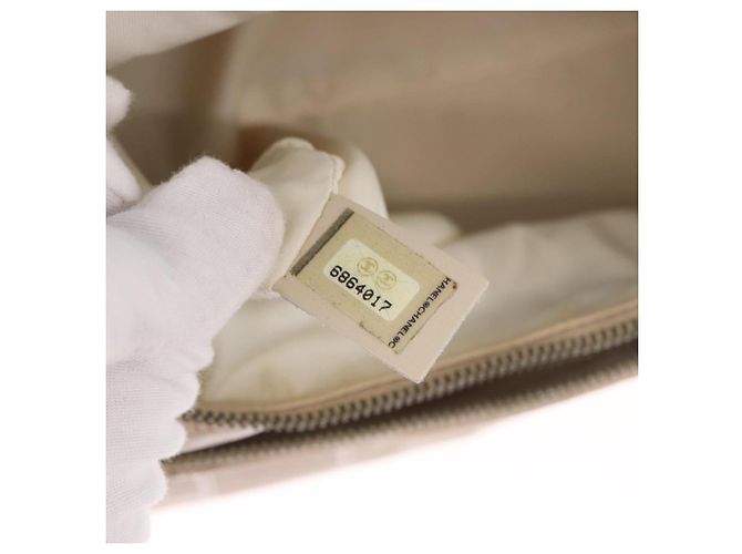 CHANEL Neue Travel Line Handtasche Canvas Beige Silver CC Authentisch 183877 - Ansicht 23