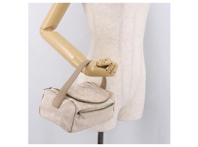 CHANEL Neue Travel Line Handtasche Canvas Beige Silver CC Authentisch 183877 - Ansicht 25