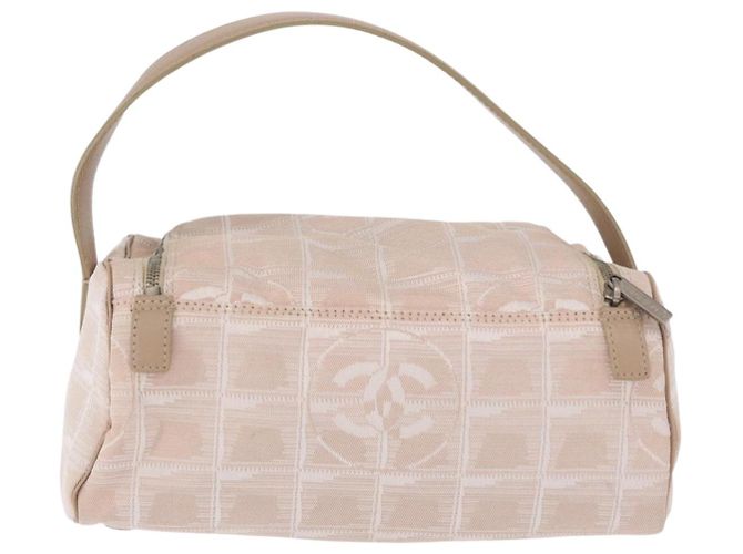 CHANEL Neue Travel Line Handtasche Canvas Beige Silver CC Authentisch 183877 - Ansicht 3