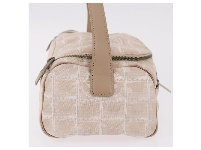 CHANEL Neue Travel Line Handtasche Canvas Beige Silver CC Authentisch 183877 - Ansicht 5