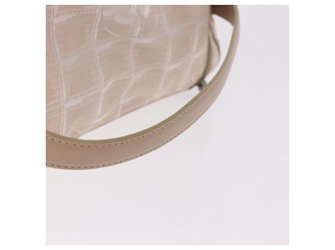 CHANEL Neue Travel Line Handtasche Canvas Beige Silver CC Authentisch 183877 - Ansicht 7