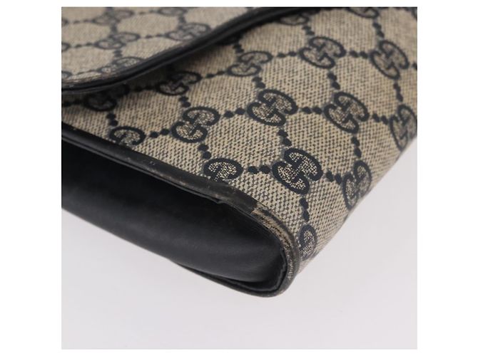 Borsa a tracolla GUCCI GG Supreme PVC Blu Navy Oro Auth 184440 D'oro - vista 10