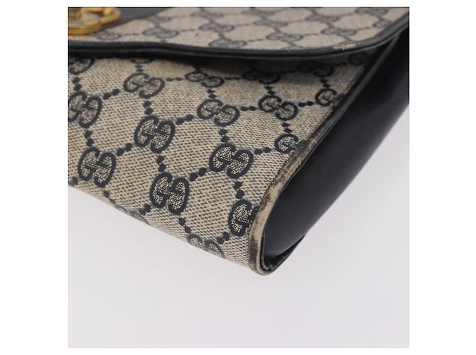Borsa a tracolla GUCCI GG Supreme PVC Blu Navy Oro Auth 184440 D'oro - vista 11