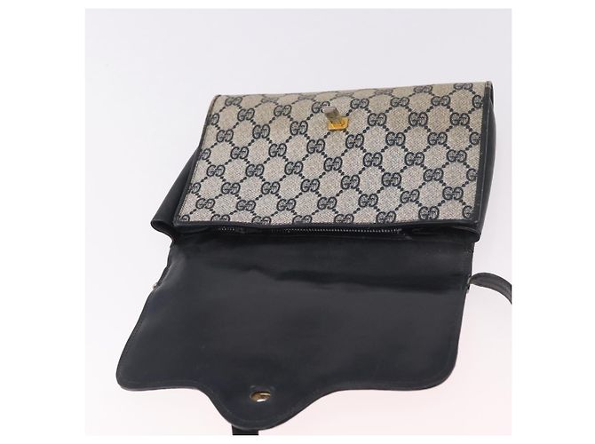 Borsa a tracolla GUCCI GG Supreme PVC Blu Navy Oro Auth 184440 D'oro - vista 15