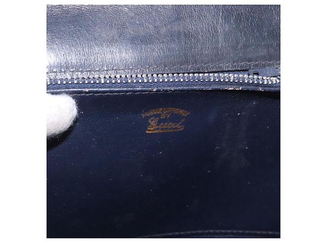 Borsa a tracolla GUCCI GG Supreme PVC Blu Navy Oro Auth 184440 D'oro - vista 16
