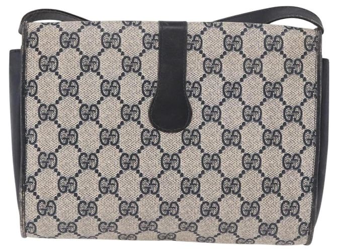Borsa a tracolla GUCCI GG Supreme PVC Blu Navy Oro Auth 184440 D'oro - vista 3