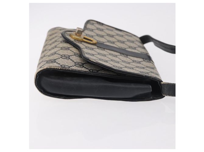 Borsa a tracolla GUCCI GG Supreme PVC Blu Navy Oro Auth 184440 D'oro - vista 4