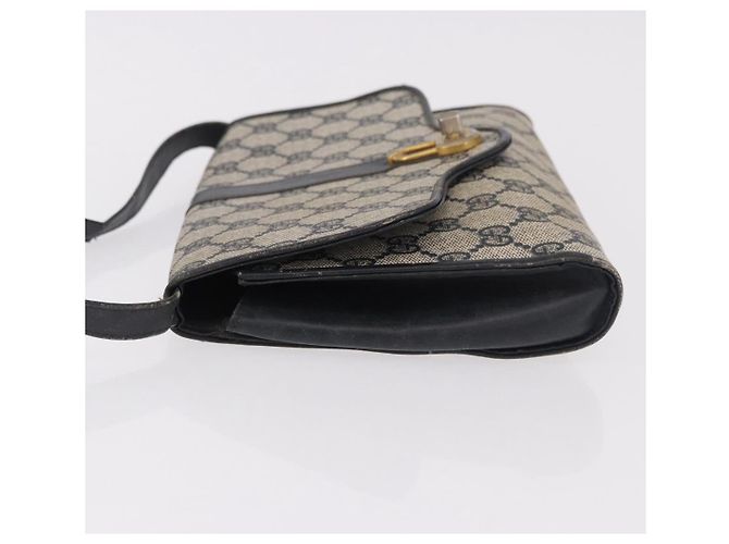 Borsa a tracolla GUCCI GG Supreme PVC Blu Navy Oro Auth 184440 D'oro - vista 5