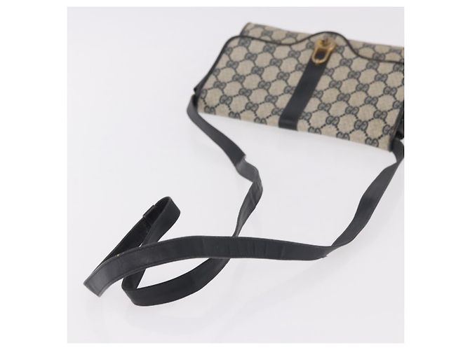 Borsa a tracolla GUCCI GG Supreme PVC Blu Navy Oro Auth 184440 D'oro - vista 7