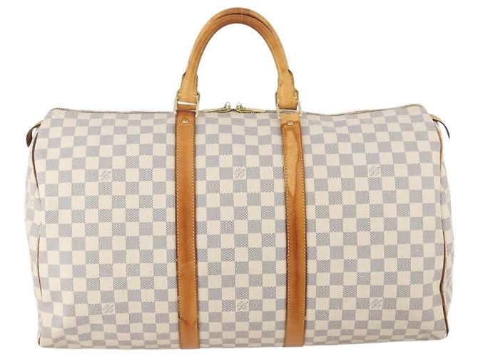 LOUIS VUITTON Damier Azur Keepall 50 Boston Bag N41430 LV Auth 181864 - vista 2