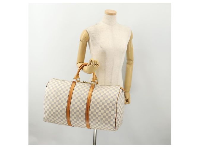 LOUIS VUITTON Damier Azur Keepall 50 Boston Bag N41430 LV Auth 181864 - vista 21