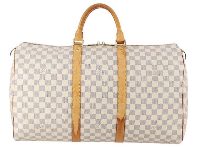 LOUIS VUITTON Damier Azur Keepall 50 Boston Bag N41430 LV Auth 181864 - vista 3