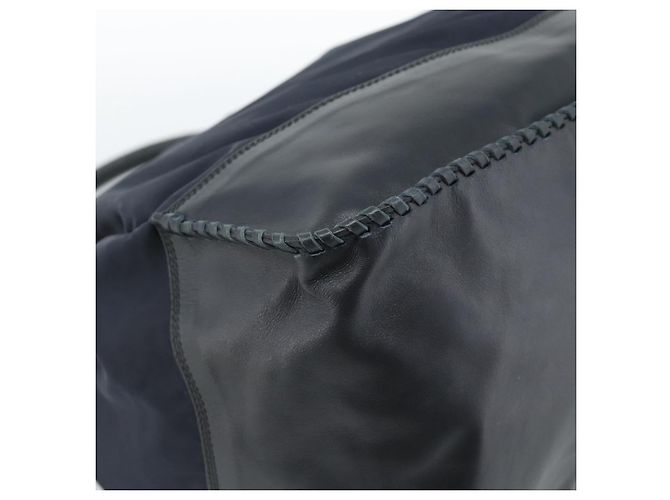 Borsa a Spalla PRADA Nylon e Pelle Nera Argento 182816V Nero - vista 13