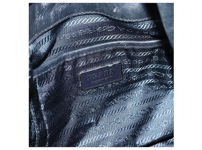 Borsa a Spalla PRADA Nylon e Pelle Nera Argento 182816V Nero - vista 16