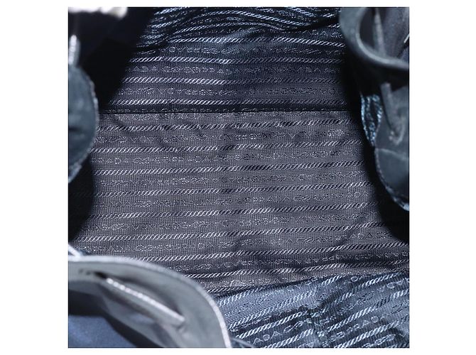 Borsa a Spalla PRADA Nylon e Pelle Nera Argento 182816V Nero - vista 17