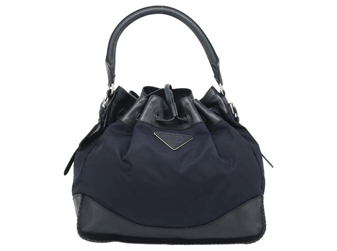 Borsa a Spalla PRADA Nylon e Pelle Nera Argento 182816V Nero - vista 2