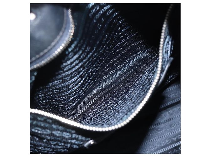 Borsa a Spalla PRADA Nylon e Pelle Nera Argento 182816V Nero - vista 22