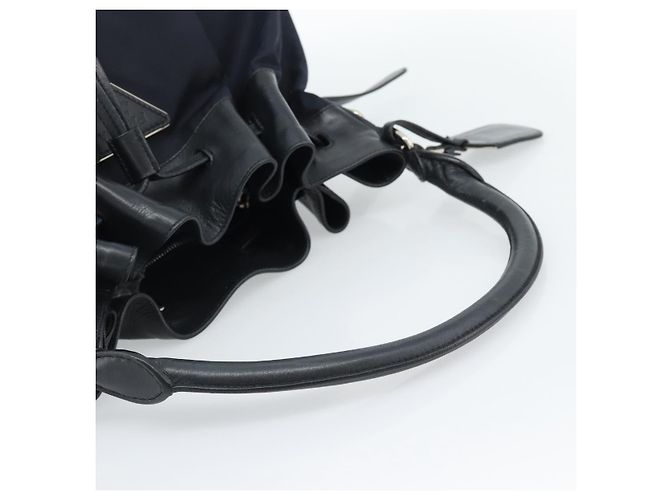 Borsa a Spalla PRADA Nylon e Pelle Nera Argento 182816V Nero - vista 7