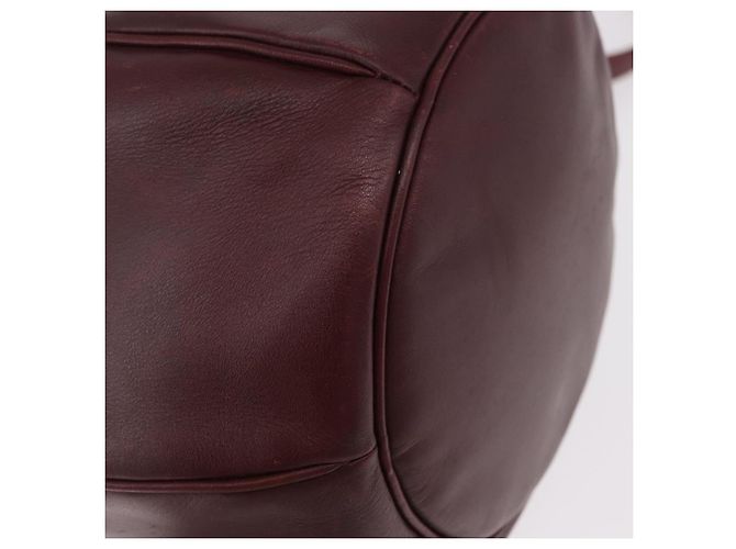 16 Céline Bolsa de Ombro CELINE Must Line em Couro Bordeaux Ouro Auth bs35428 - vista 10